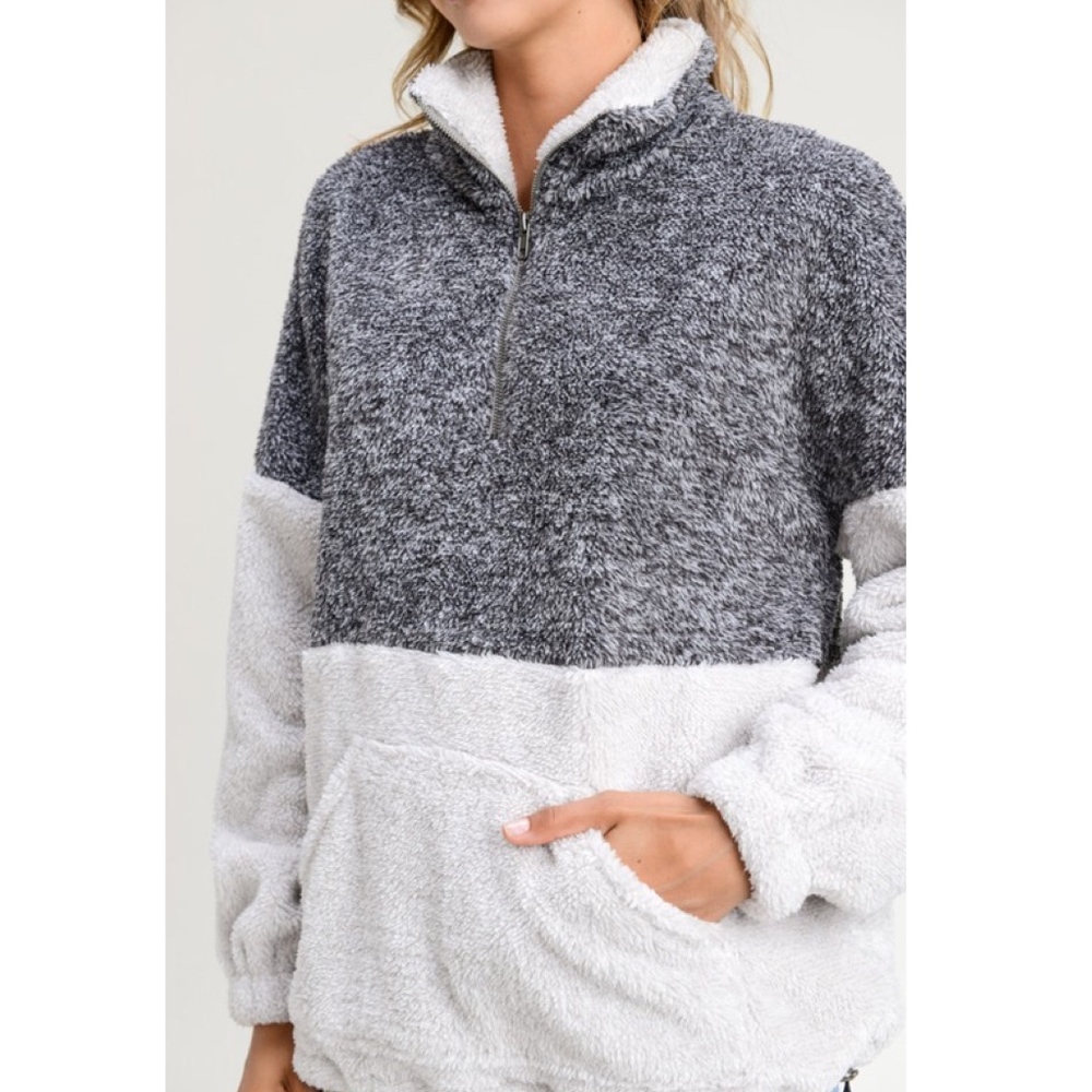 GEORGIA Fuzzy Sweater - CHARCOAL - Picture 3 of 3